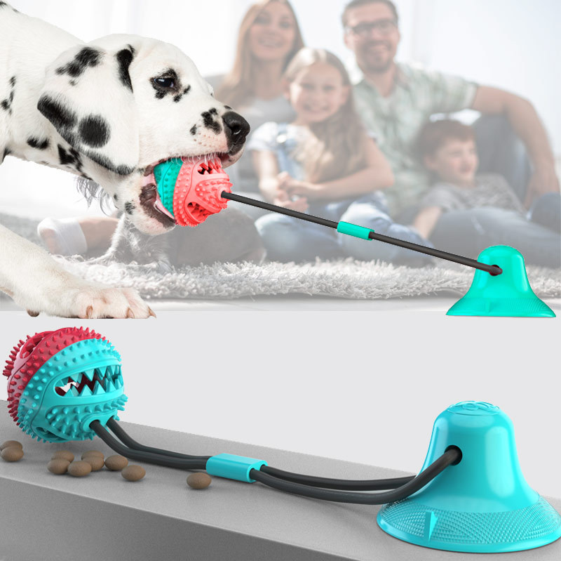 Rubber Treat Dispensing Dog Toy - Juguetes para masticar para perros agresivos,